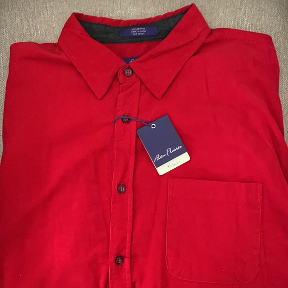 Alan Flusser Other - Super Soft Alan Flusser Red Fine Corduroy Button Down Shirt XXL New with Tags